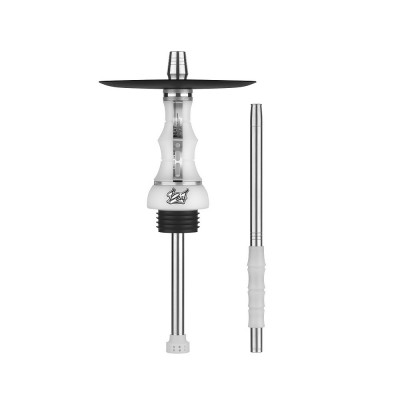 Alpha Hookah BEAT White Silver (Black Glass)