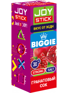 Жидкость JoyStick Biggie Гранатовый Сок 30мл Strong Жидкость JoyStick Biggie Гранатовый Сок 30мл Strong