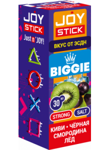 Жидкость JoyStick Biggie Киви Чёрная Смородина Лёд 30мл Strong Жидкость JoyStick Biggie Киви Чёрная Смородина Лёд 30мл Strong