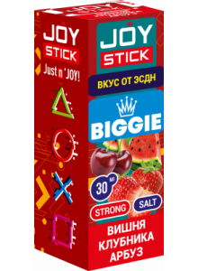 Жидкость JoyStick Biggie Вишня Клубника Арбуз 30мл Strong Жидкость JoyStick Biggie Вишня Клубника Арбуз 30мл Strong