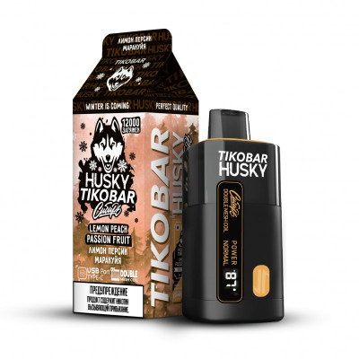 Электронная Сигарета Tikobar Husky Сибирь 12000 Лимон Персик Маракуйя