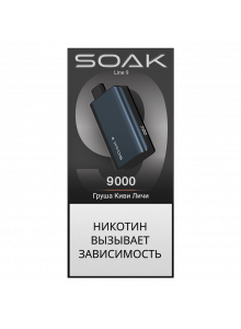 Электронная Сигарета Soak Line 9000 Груша Киви Личи