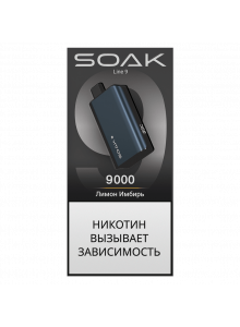 Электронная Сигарета Soak Line 9000 Лимон Имбирь Электронная Сигарета Soak Line 9000 Лимон Имбирь