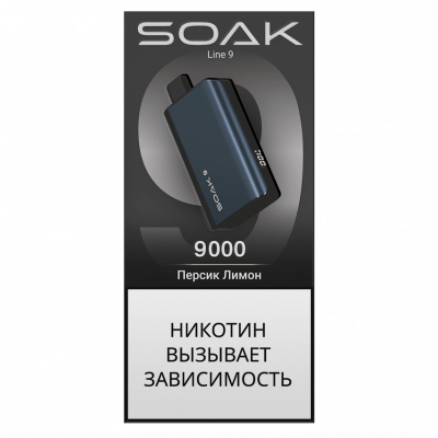 Электронная Сигарета Soak Line 9000 Персик Лимон Электронная Сигарета Soak Line 9000 Персик Лимон