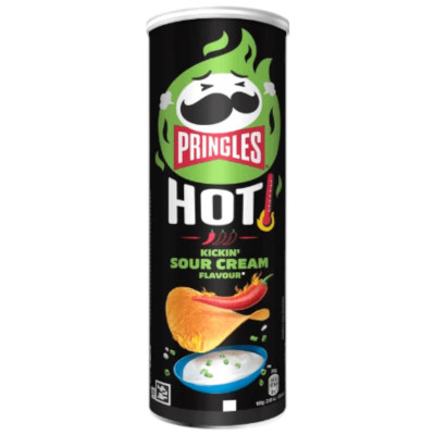 Чипсы Pringles Hot Kickin Sour Cream (Острая Сметана) 160гр